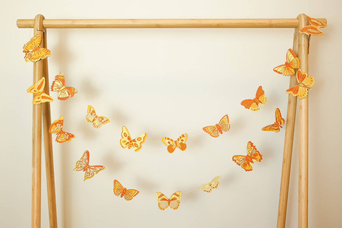 British Butterfly Screen Printed Paper Garland - hung to show all butterflies by east end press at penny Black