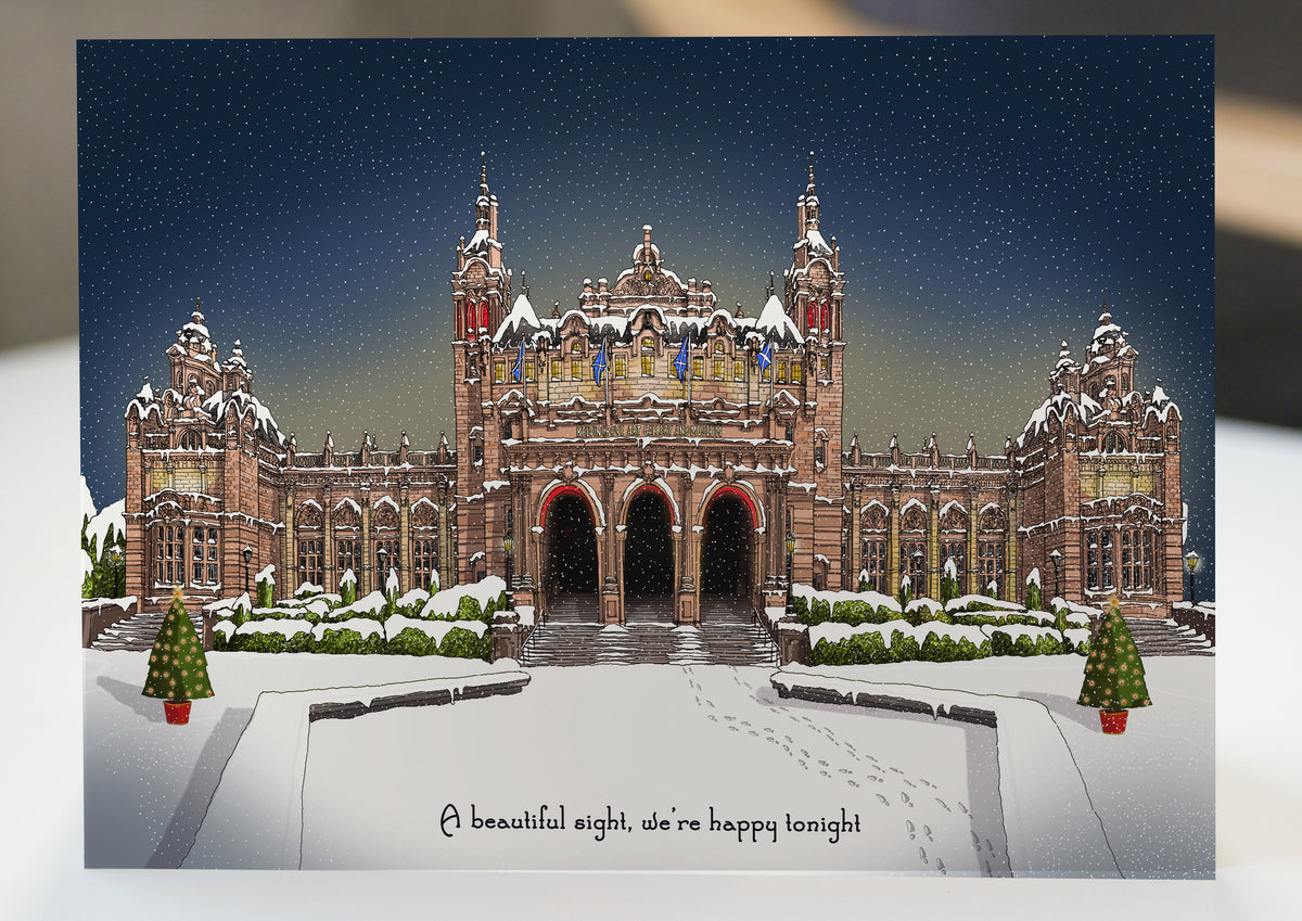 A Beautiful Sight Kelvingrove Art Gallery Glasgow Christmas Card by penny black