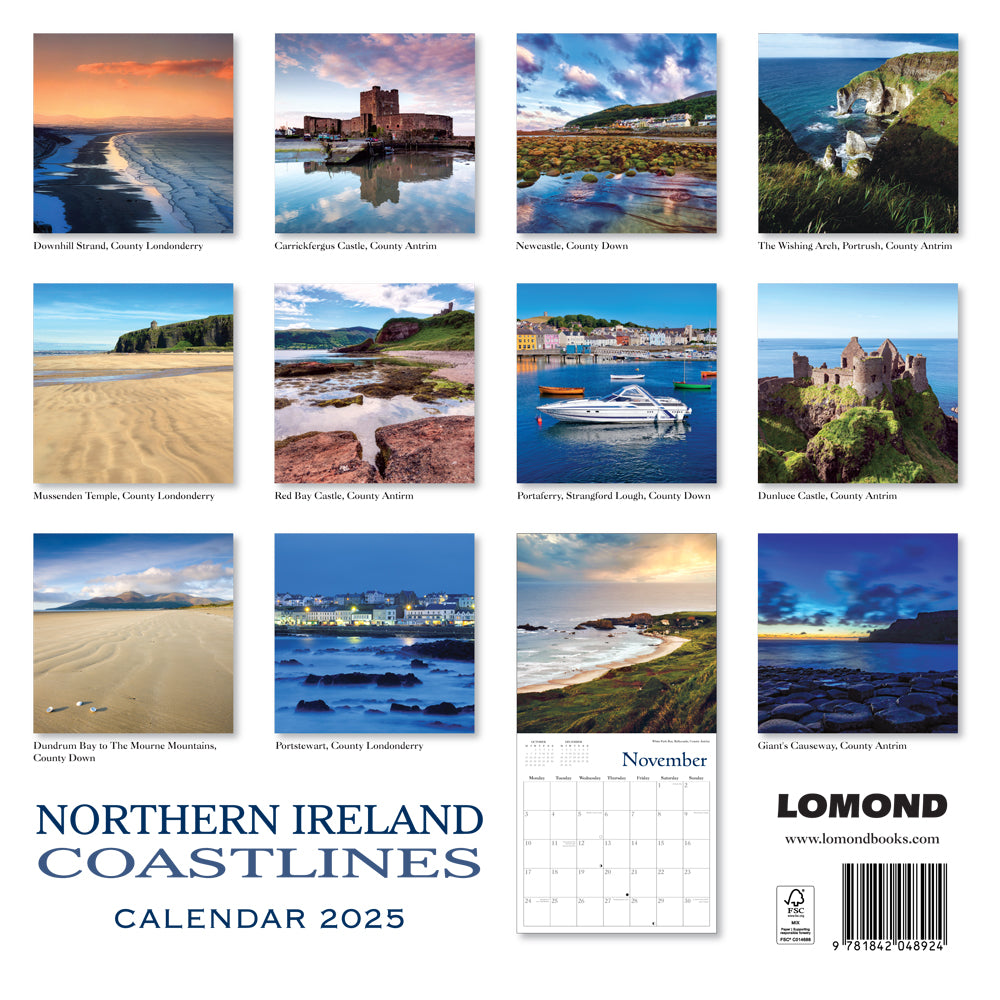 2025 Northern Ireland Coastlines Calendar inside view by penny black