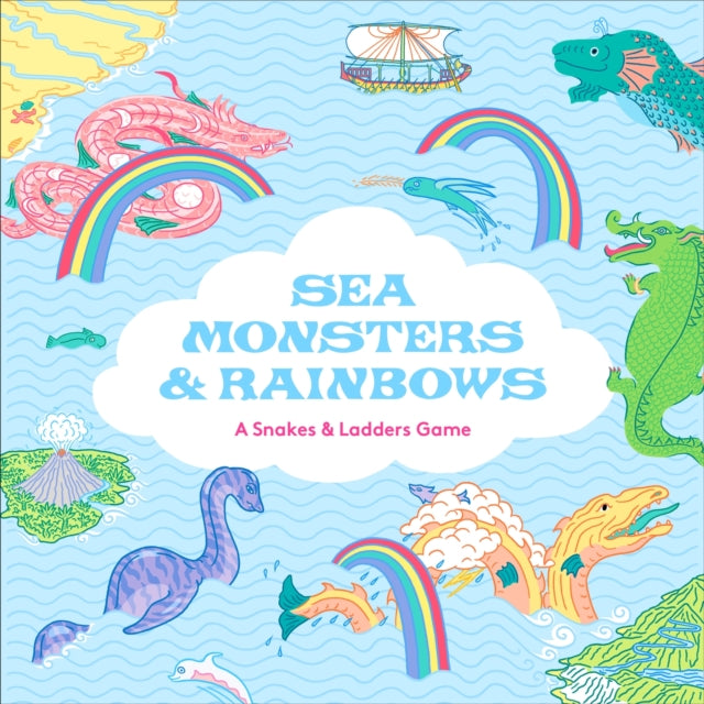 Sea Monsters &amp; Rainbows - A Snakes &amp; Ladders Game front of box by penny black