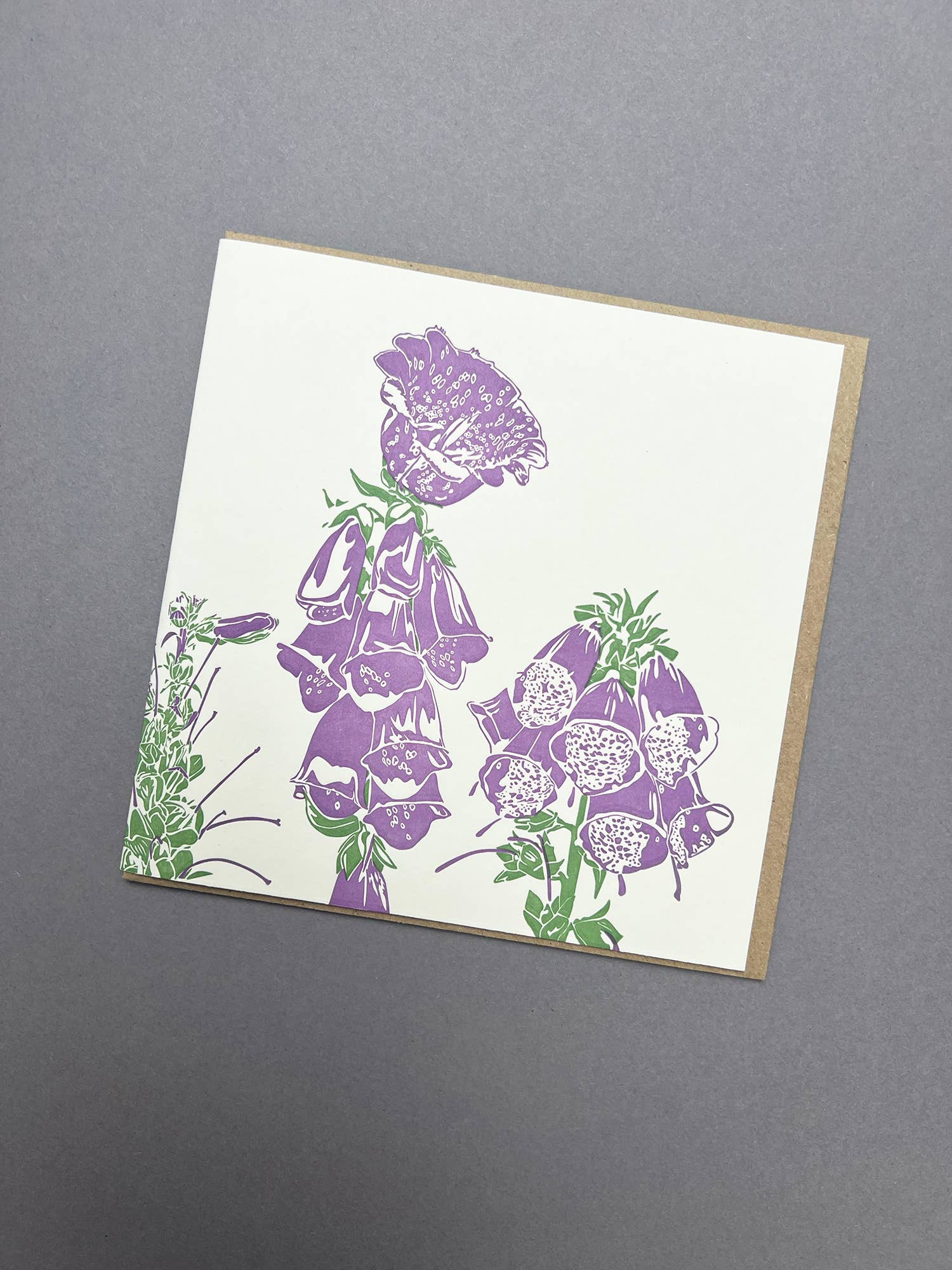 Wild Foxglove Letterpress Card by penguin ink at penny black