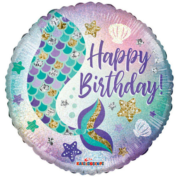 Glitter Mermaid Tail 18&quot; Foil Birthday Balloon by penny black