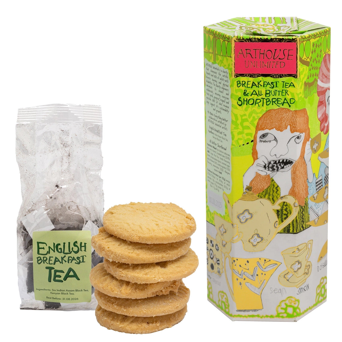 Breakfast Tea &amp; All Butter Shortbread Biscuit Gift Set