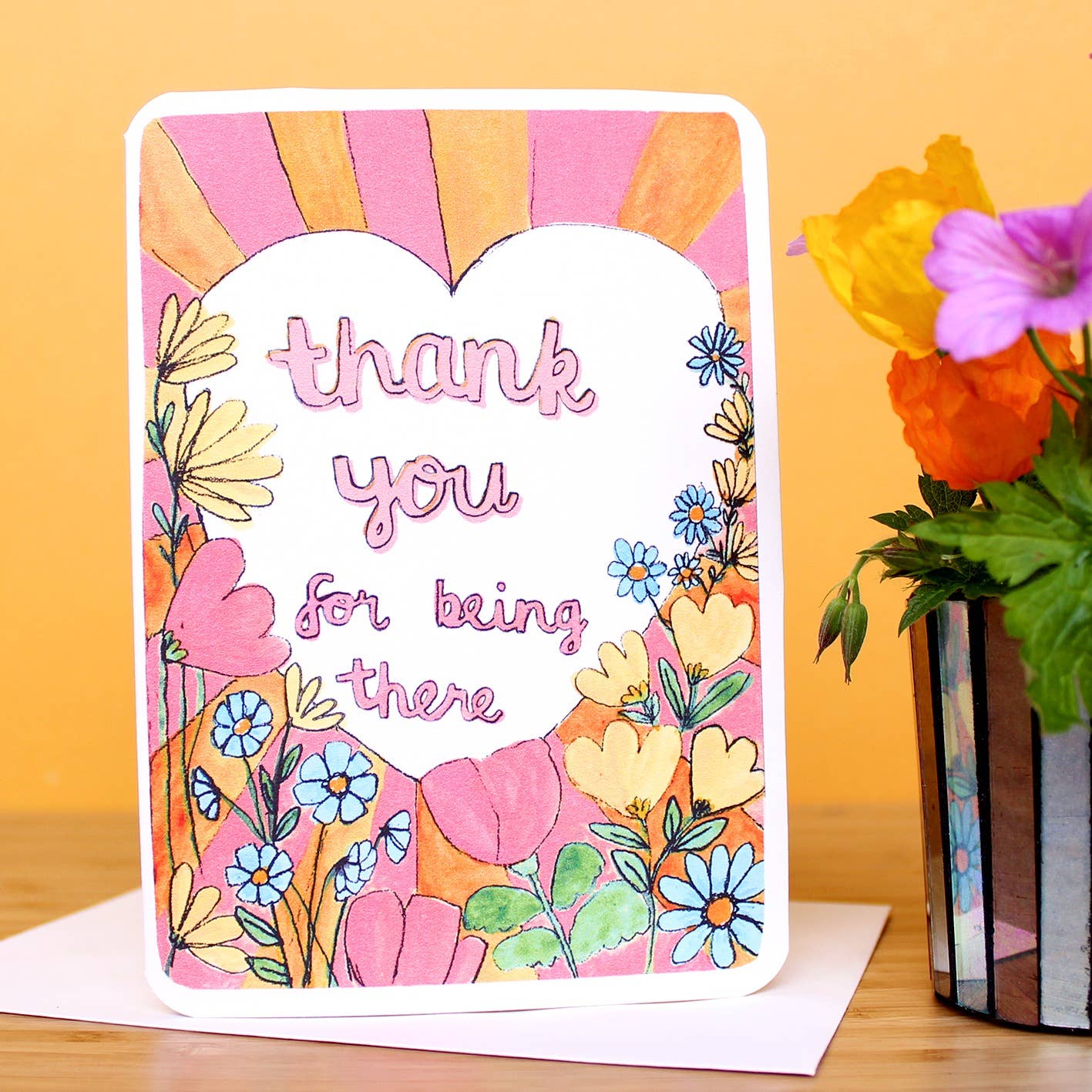 Thank You For Being There Floral Card by laura skilbeck at penny black