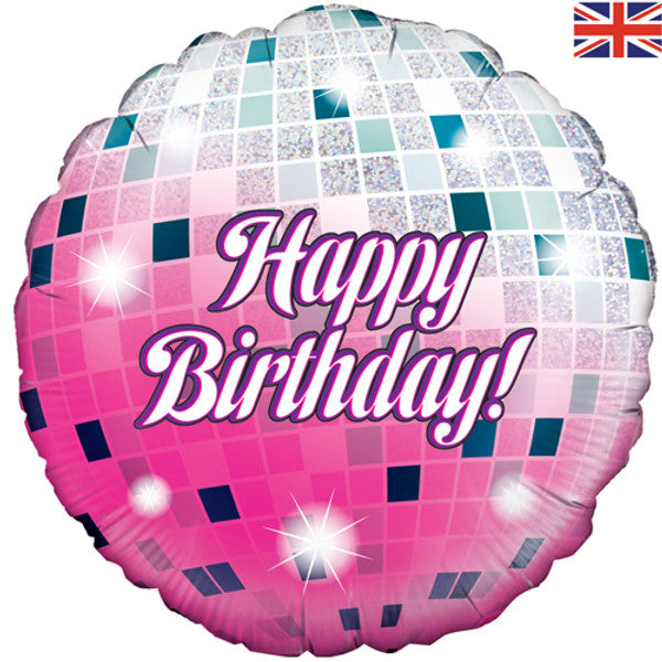 Glitter Ball Birthday 18&quot; Foil Balloon by penny black