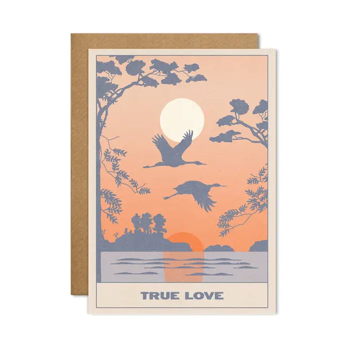 True Love Storks Moonrise Card by penny black