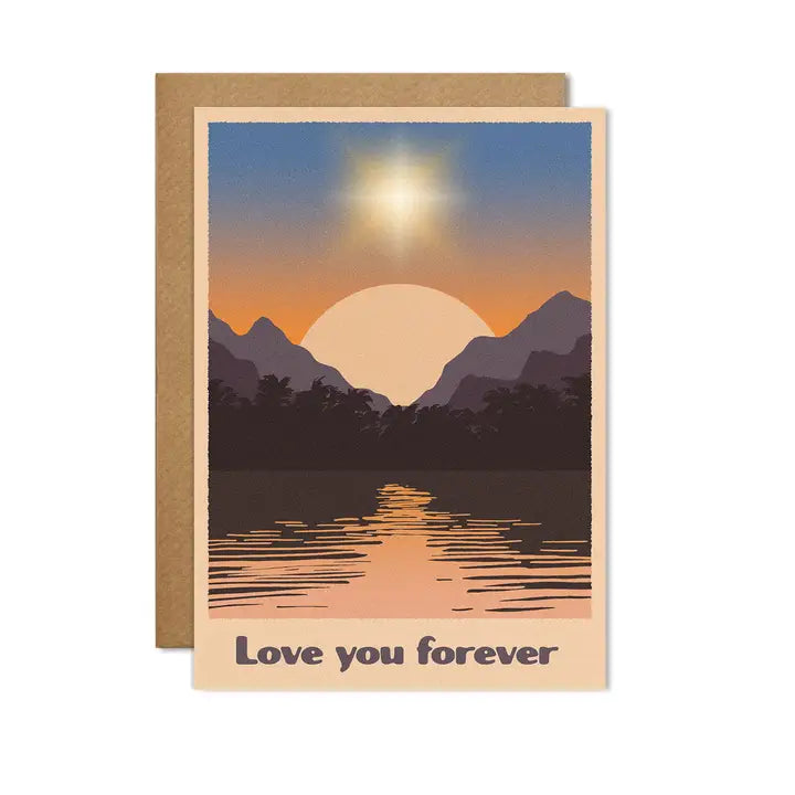 Love You Forever Lake Dusk Card by penny black