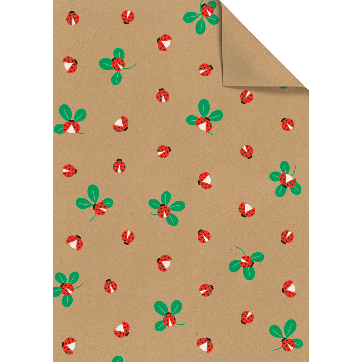 Adela Kraft Ladybirds Single Wrapping Paper Sheet by penny black