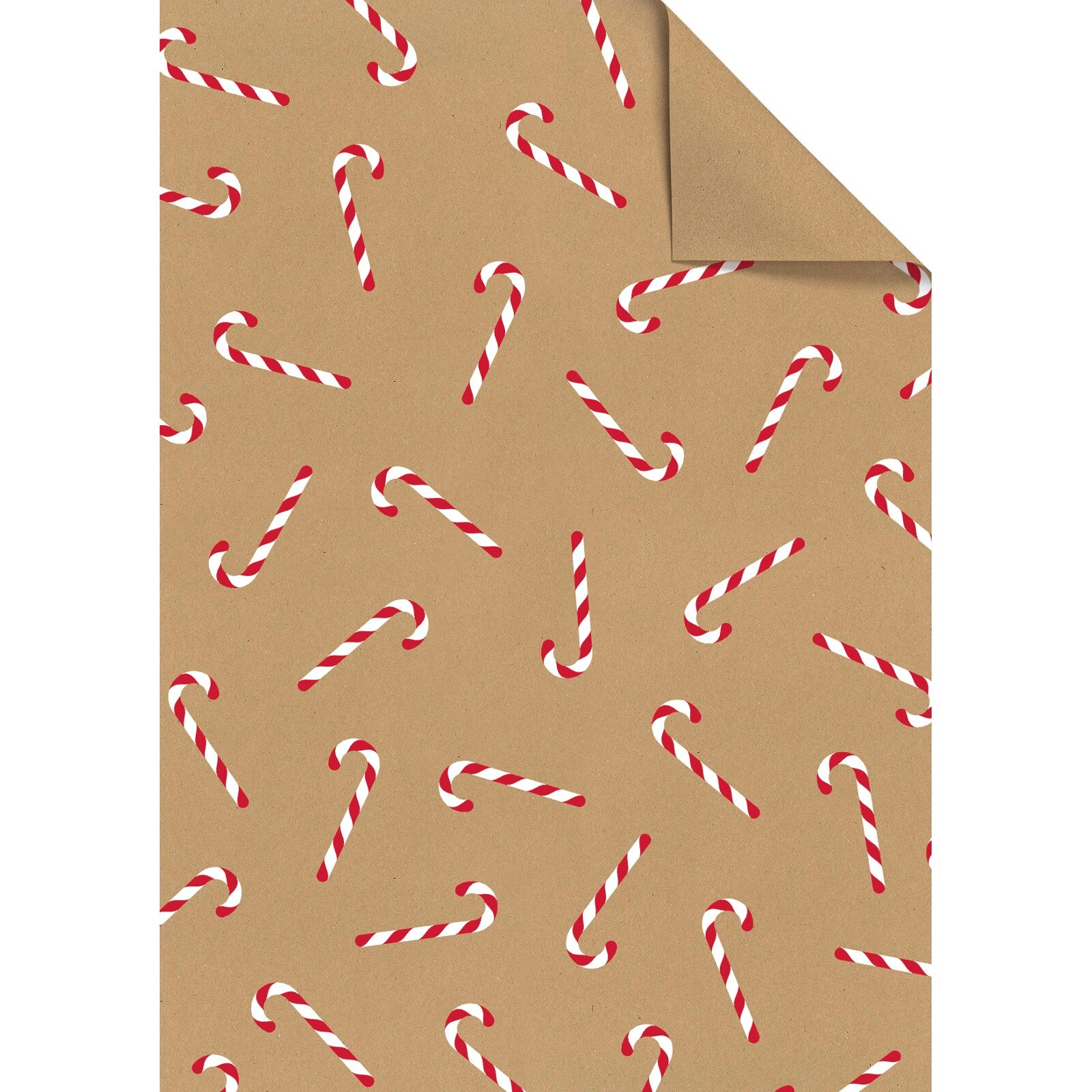 Candy Cane Kraft Christmas Gift Wrapping Paper Sheet by penny black