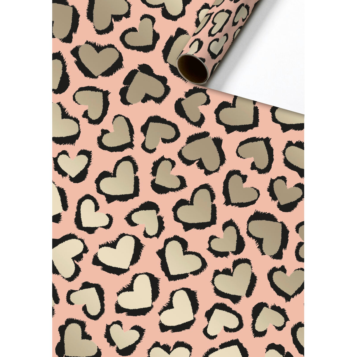 Cassy Leopard Hearts Wrapping Paper Roll 1.5m by penny black