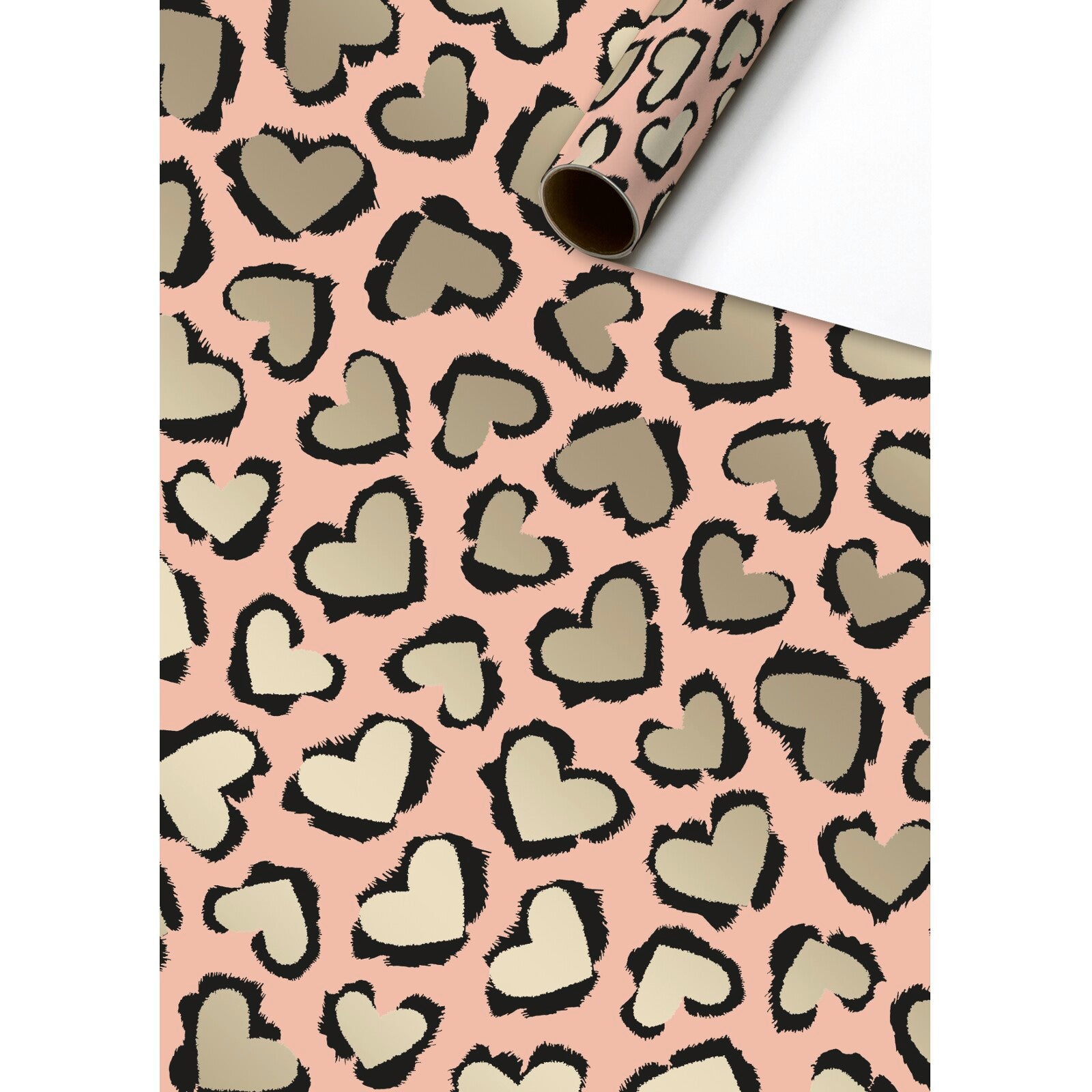 Cassy Leopard Hearts Wrapping Paper Roll 1.5m by penny black