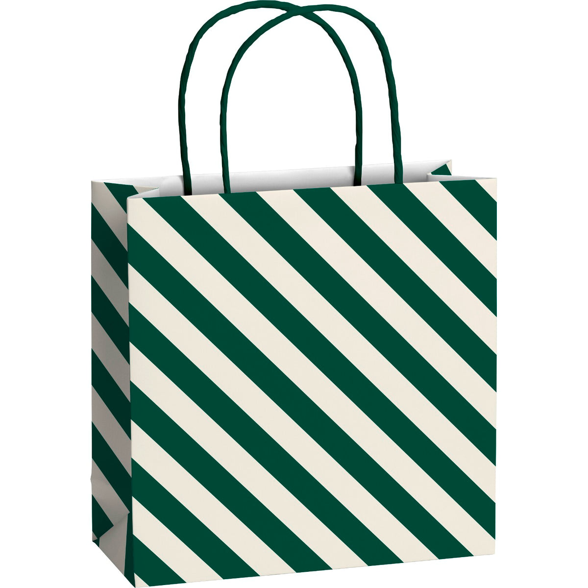 Super Cosy Green Small Christmas Gift Bags 3 Pk - green candy stripe design by penny black