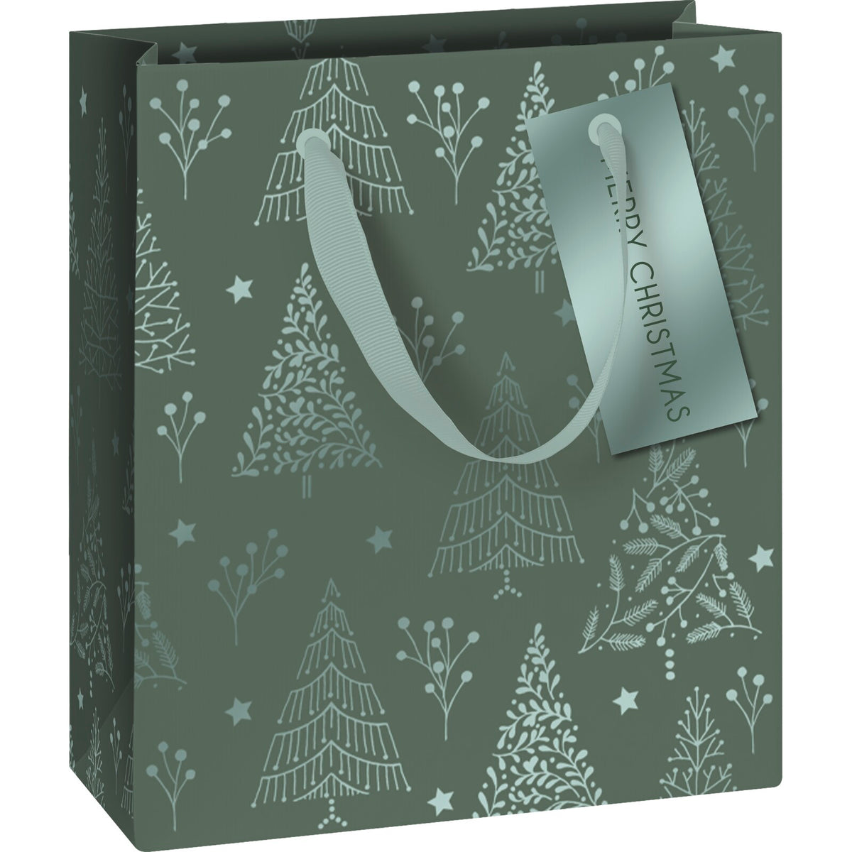 Green Foil Christmas Trees Small Gift Bag by penny black