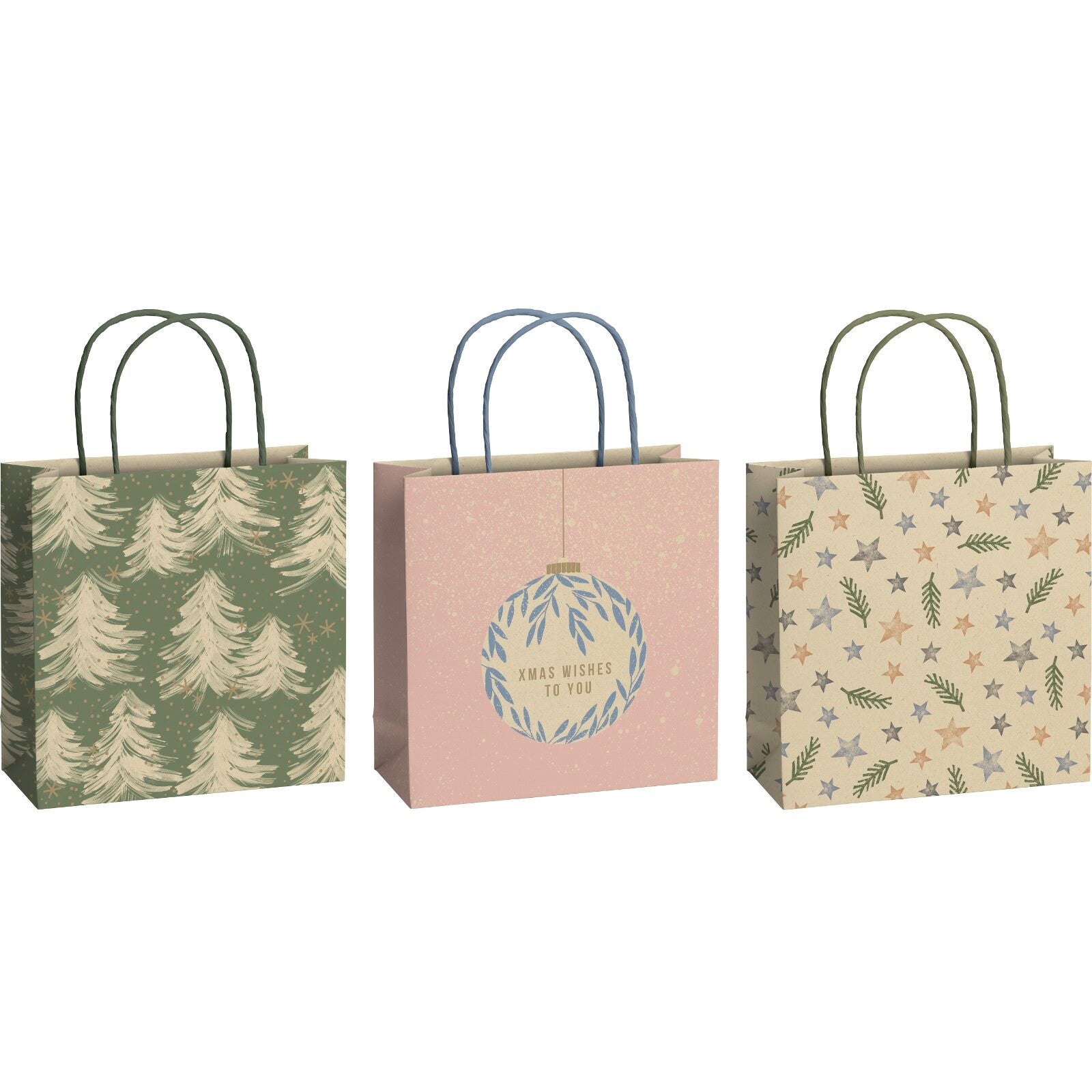 Nature Pastels Small Christmas Gift Bags 3 Pk by penny black