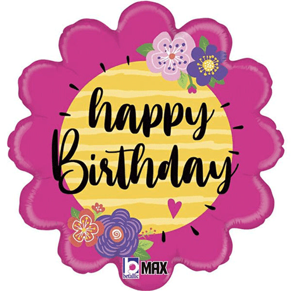 Flower Shape Birthday 18&quot; Foil Balloon by penny black