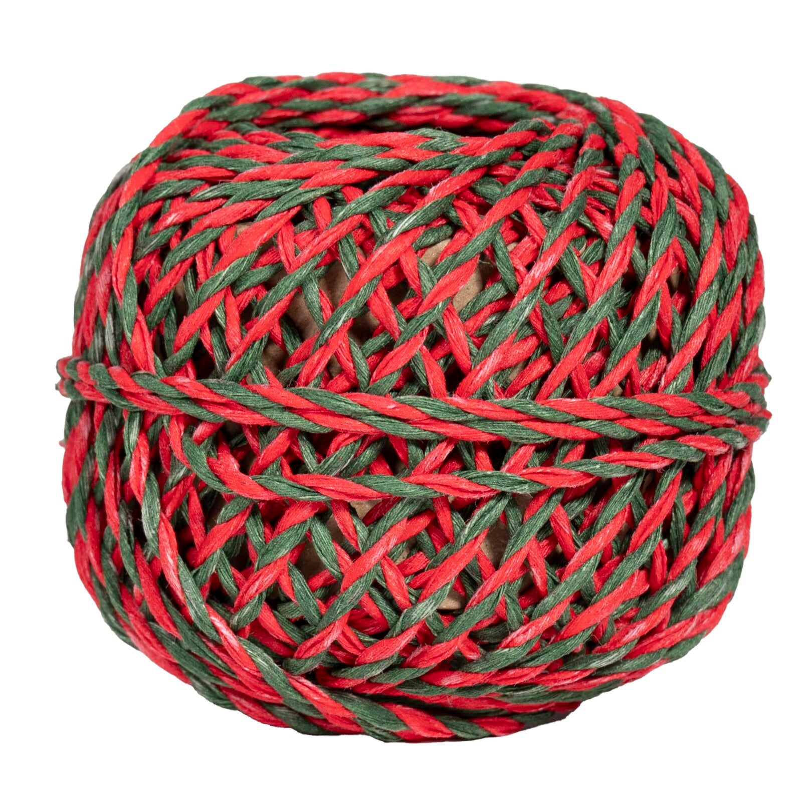 Red & Green Candy Stripe Natural Cord Twine Spool by penny black