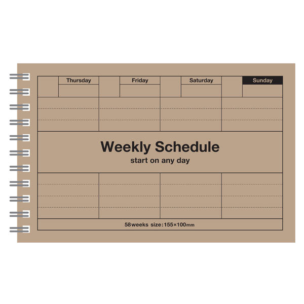 MARK&#39;S INC. Weekly Schedule - Day Free Undated Planner in kraft by penny black