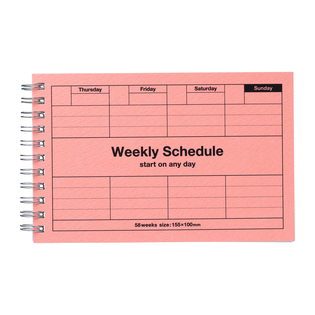 MARK&#39;S INC. Weekly Schedule - Day Free Undated Planner in pink by penny black