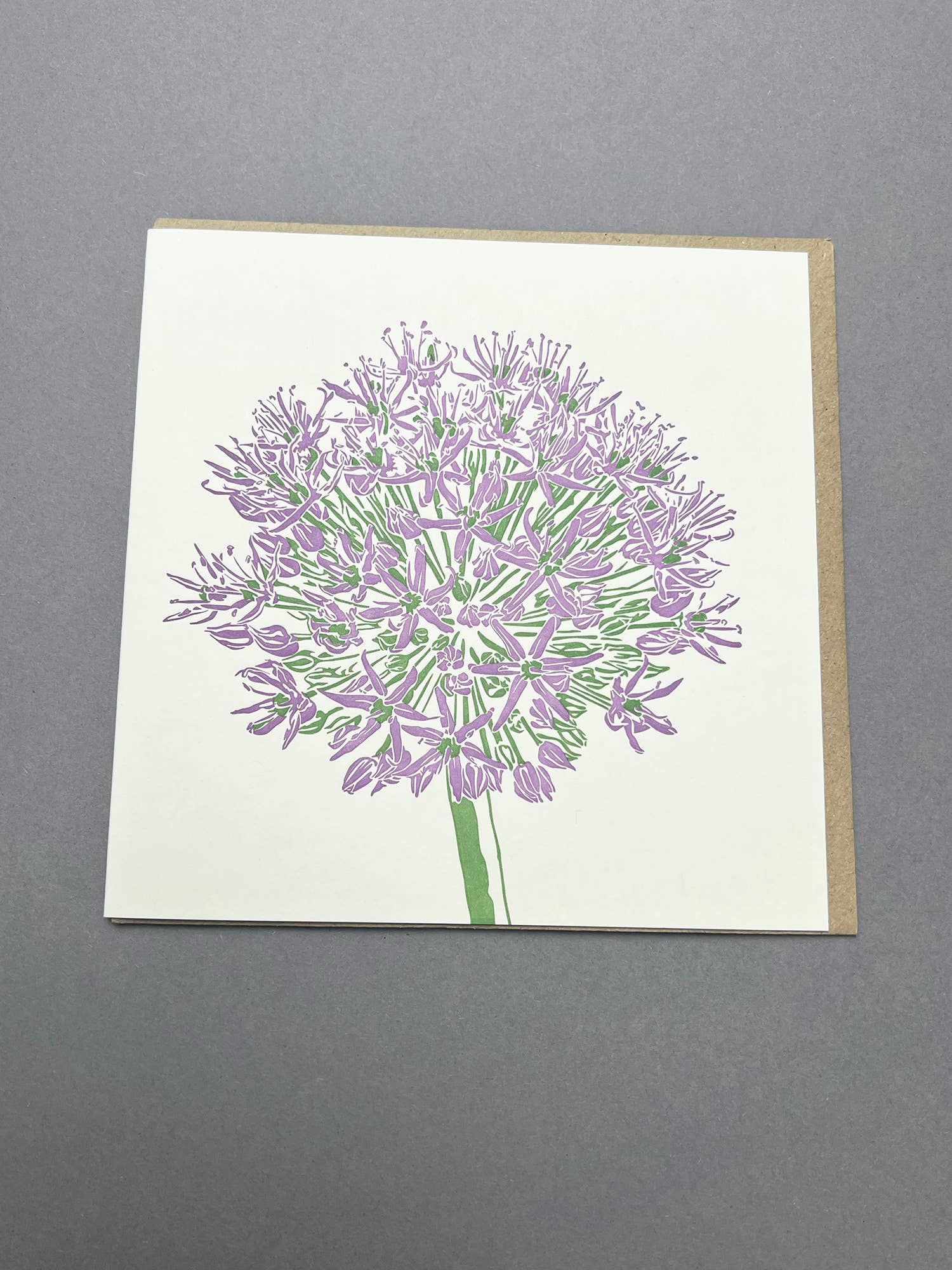 Purple Allium Bloom Letterpress Card by penguin ink at penny black