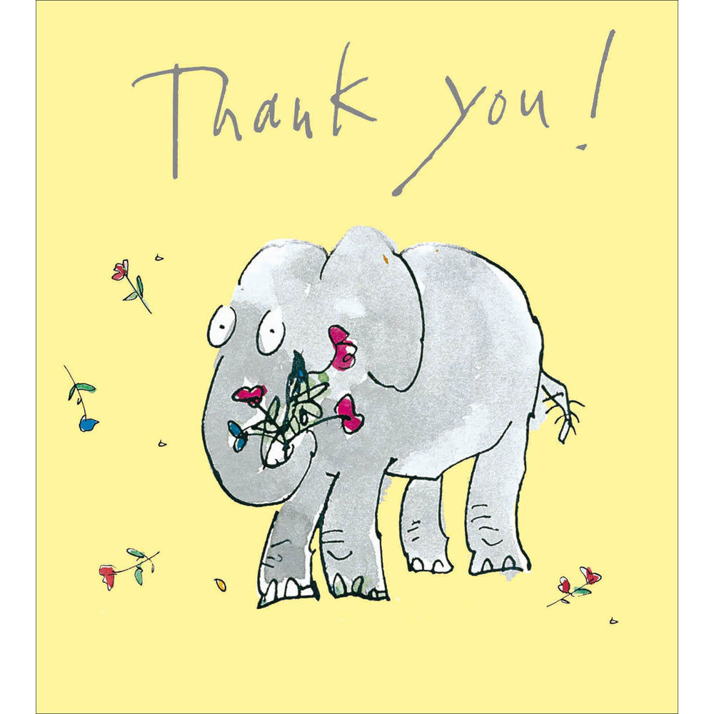 Thank You Elephant Quentin Blake Notecard 8 Pack - inside card design by penny black