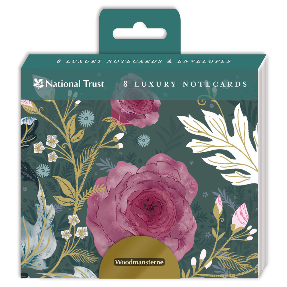 Rose Garden Notecard National Trust Charity 8 Pack in packaging by penny black