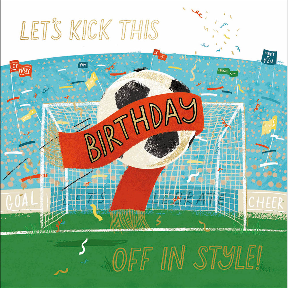 Kick Off in Style Football Birthday Card by penny black