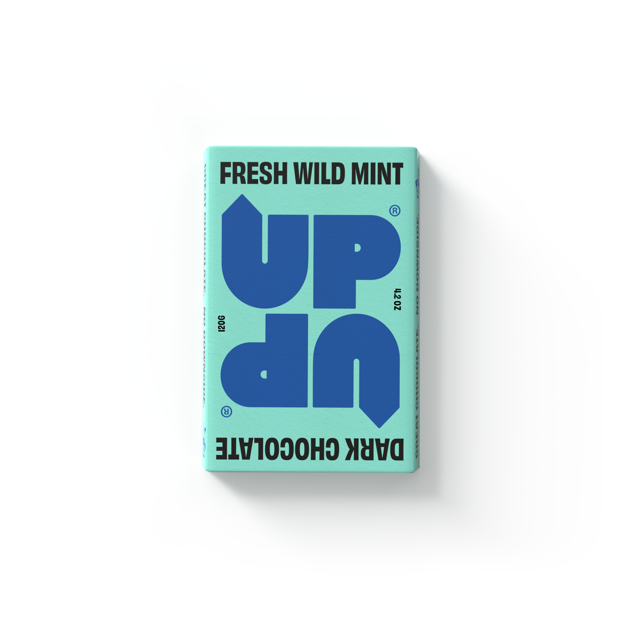 UP-UP Ethical Wild Mint Dark Chocolate Bar 120G BY PENNY BLACK