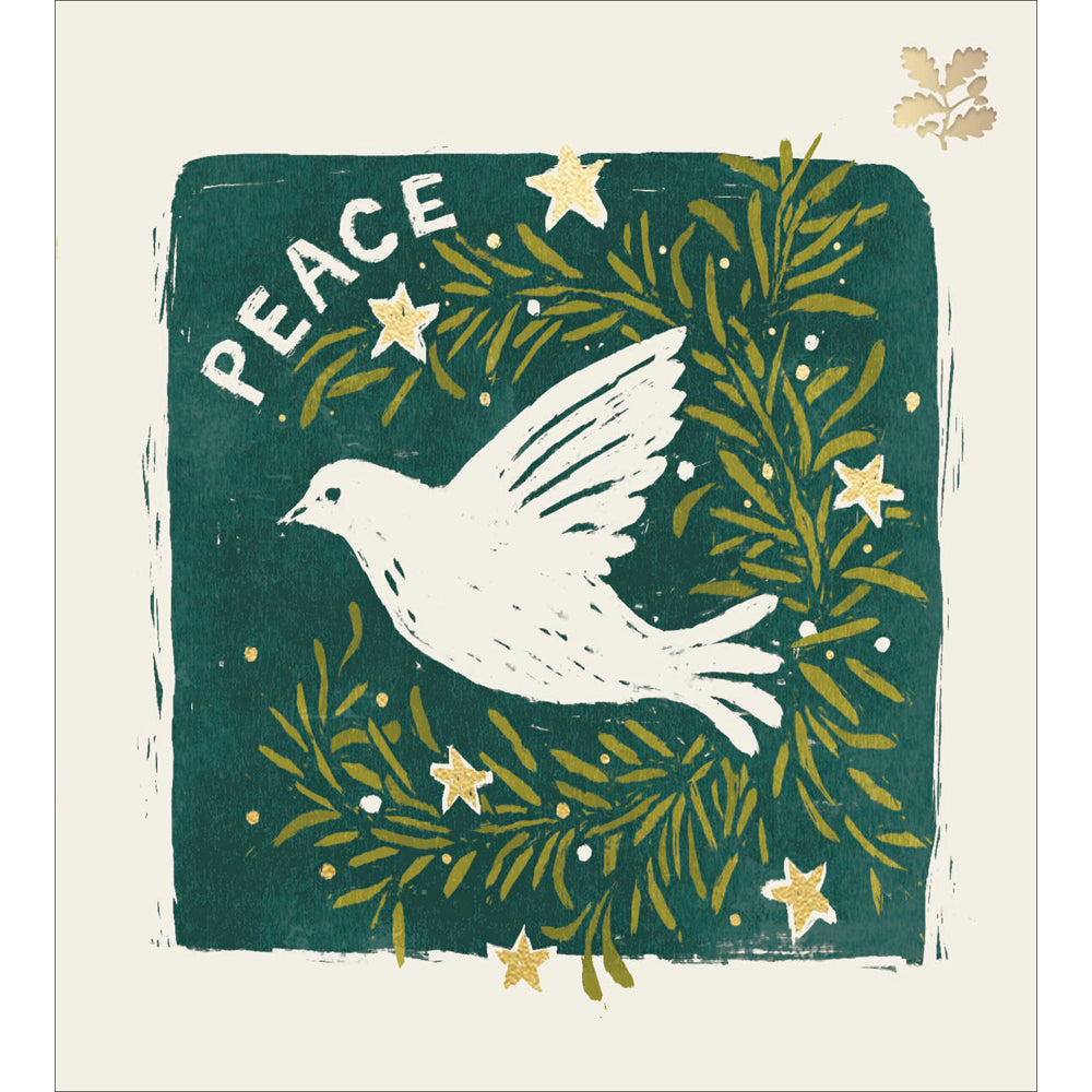 Peace Dove Linocut Charity Christmas Cards 5pk by penny black