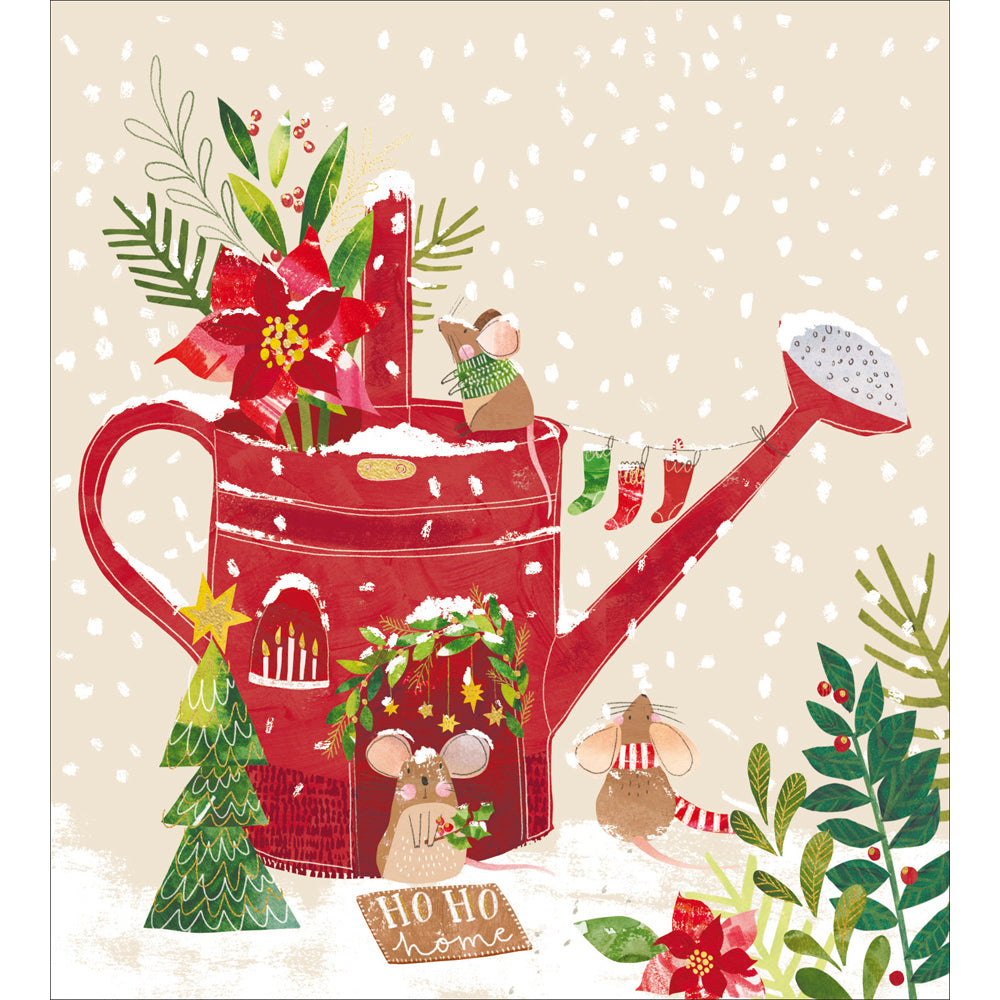 Cosy Watering Can Charity Christmas Cards 5pk by penny black