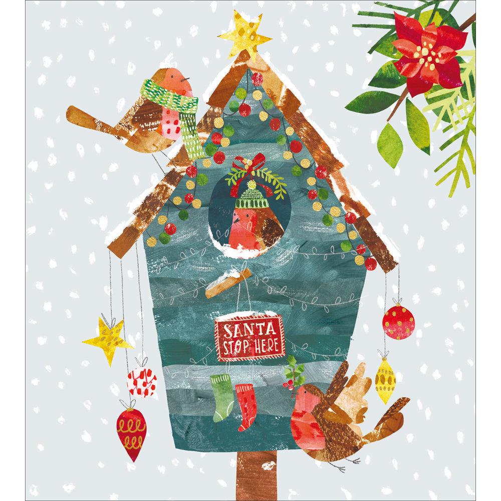 Cosy Birdhouse Charity Christmas Cards 5pk by penny black