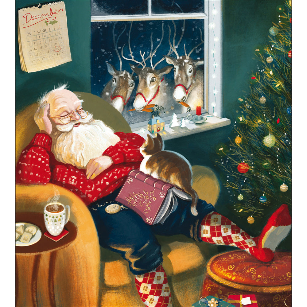 Santa Snoozing Charity Christmas Cards 5pk by penny black