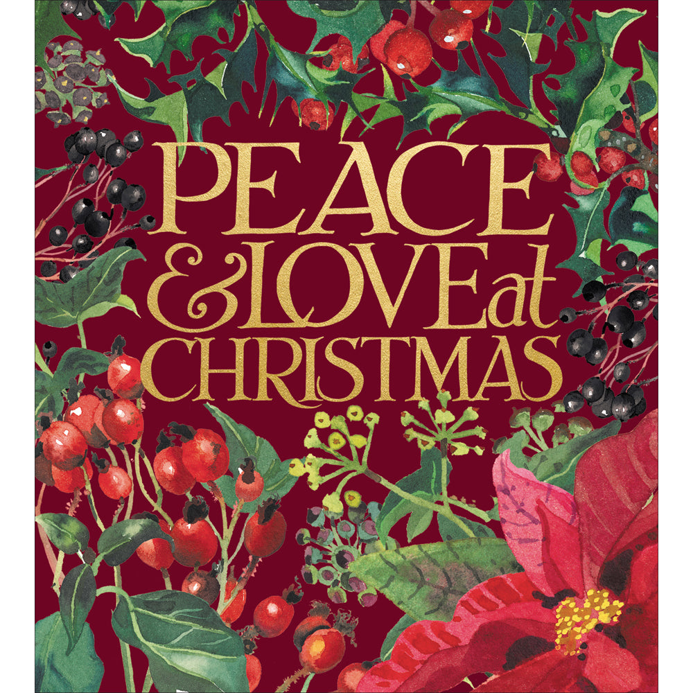 Peace &amp; Love Emma Bridgewater Charity Christmas Cards 5pk by penny black