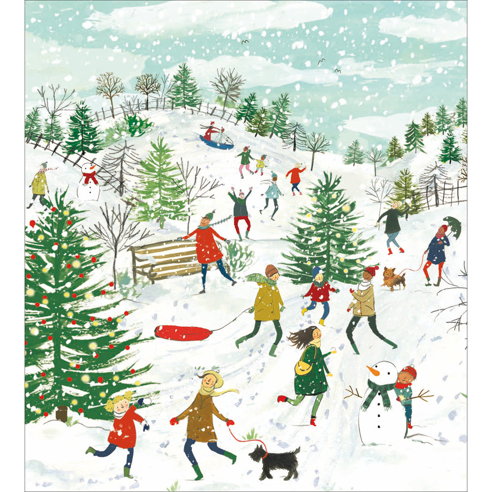 Snowy Park Fun Charity Christmas Cards 5pk by penny black