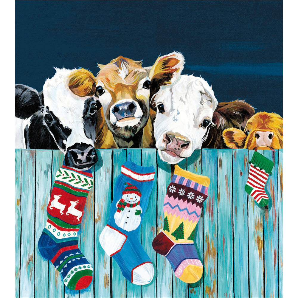 Farmyard Stockings Charity Christmas Cards 5pk by penny black