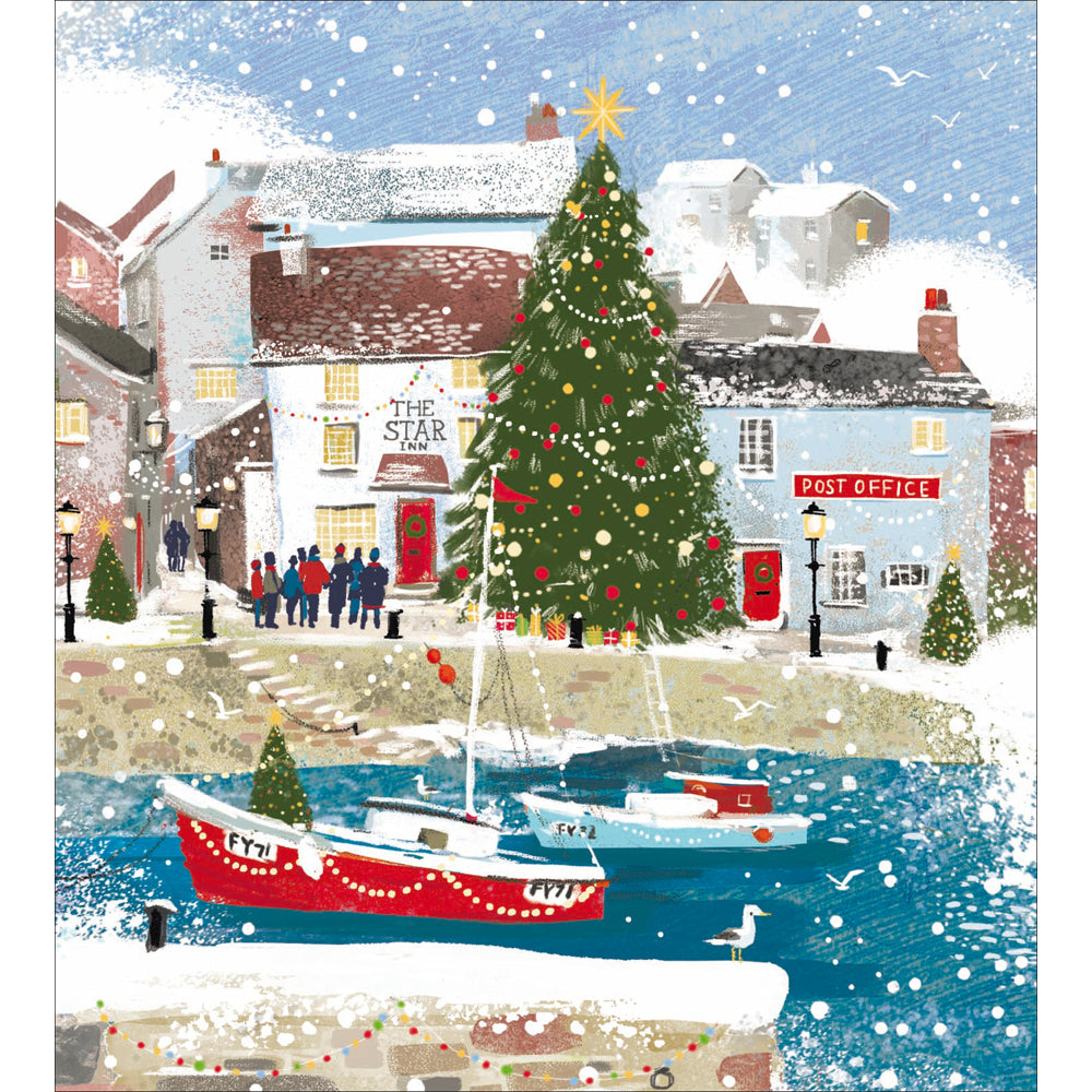 Harbour in the Snow Charity Christmas Cards 5pk by penny black