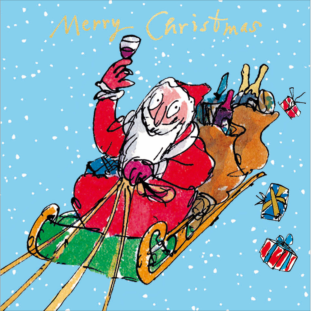 Cheers From Santa Quentin Blake Christmas Card by penny black