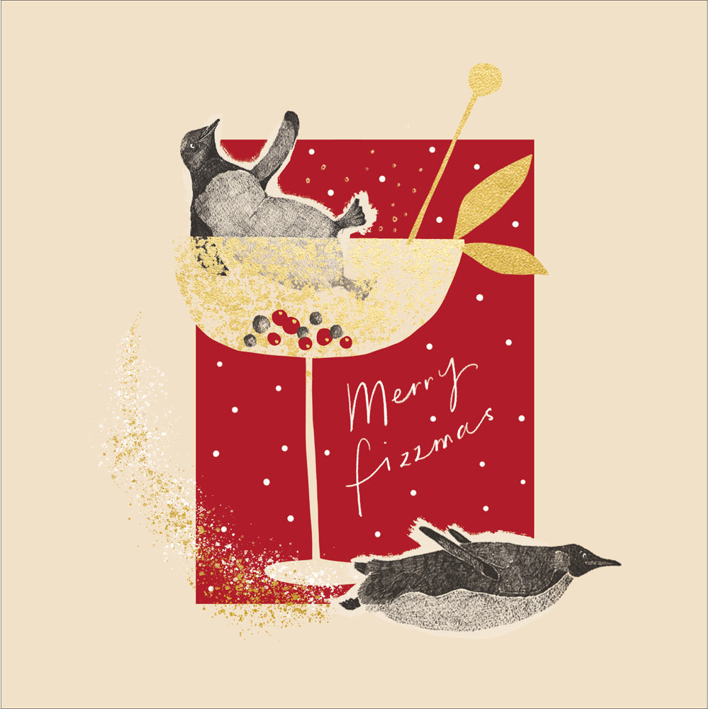 Penguin Bougie Fizzmas Christmas Card by penny black