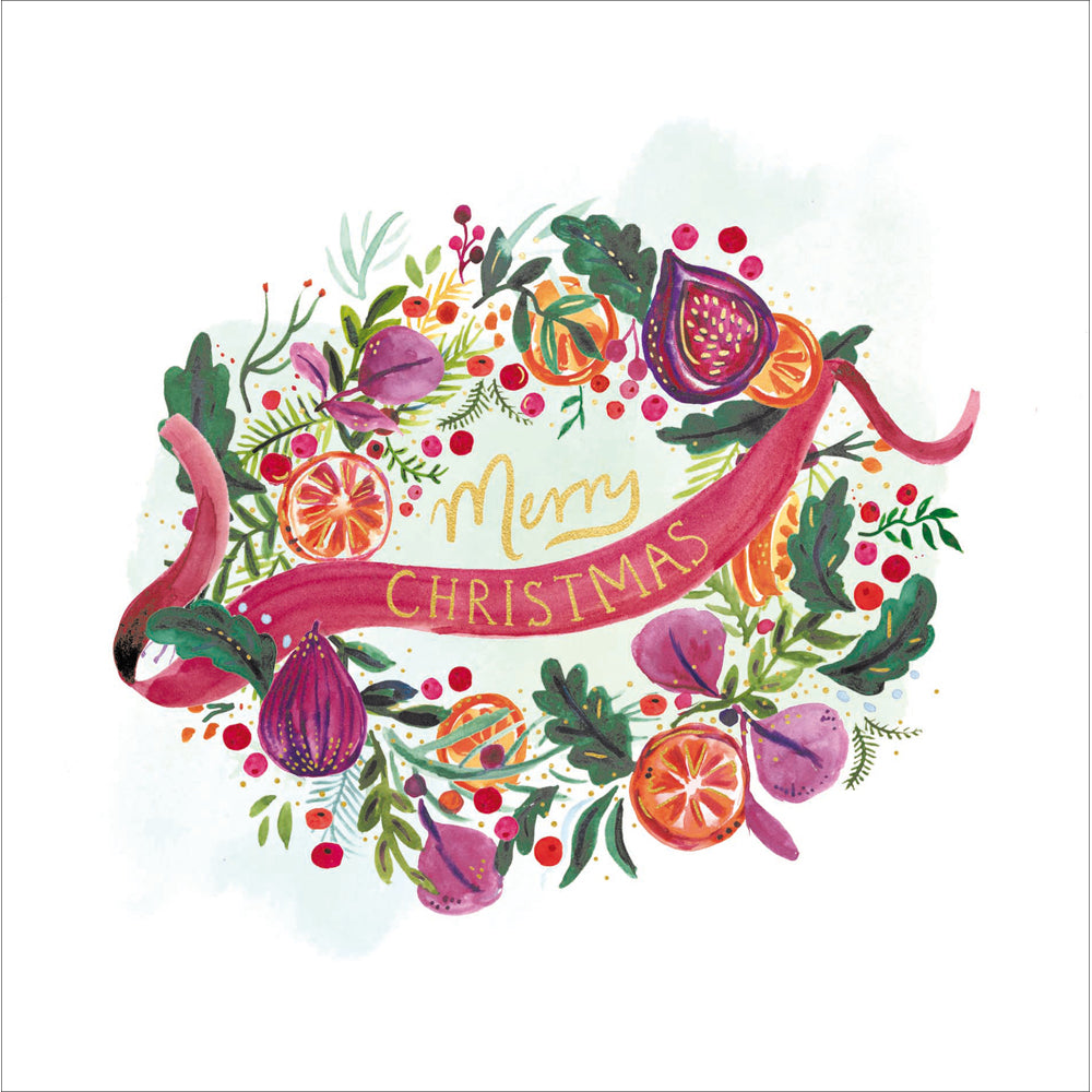 Fig Wreath Christmas Card by penny black