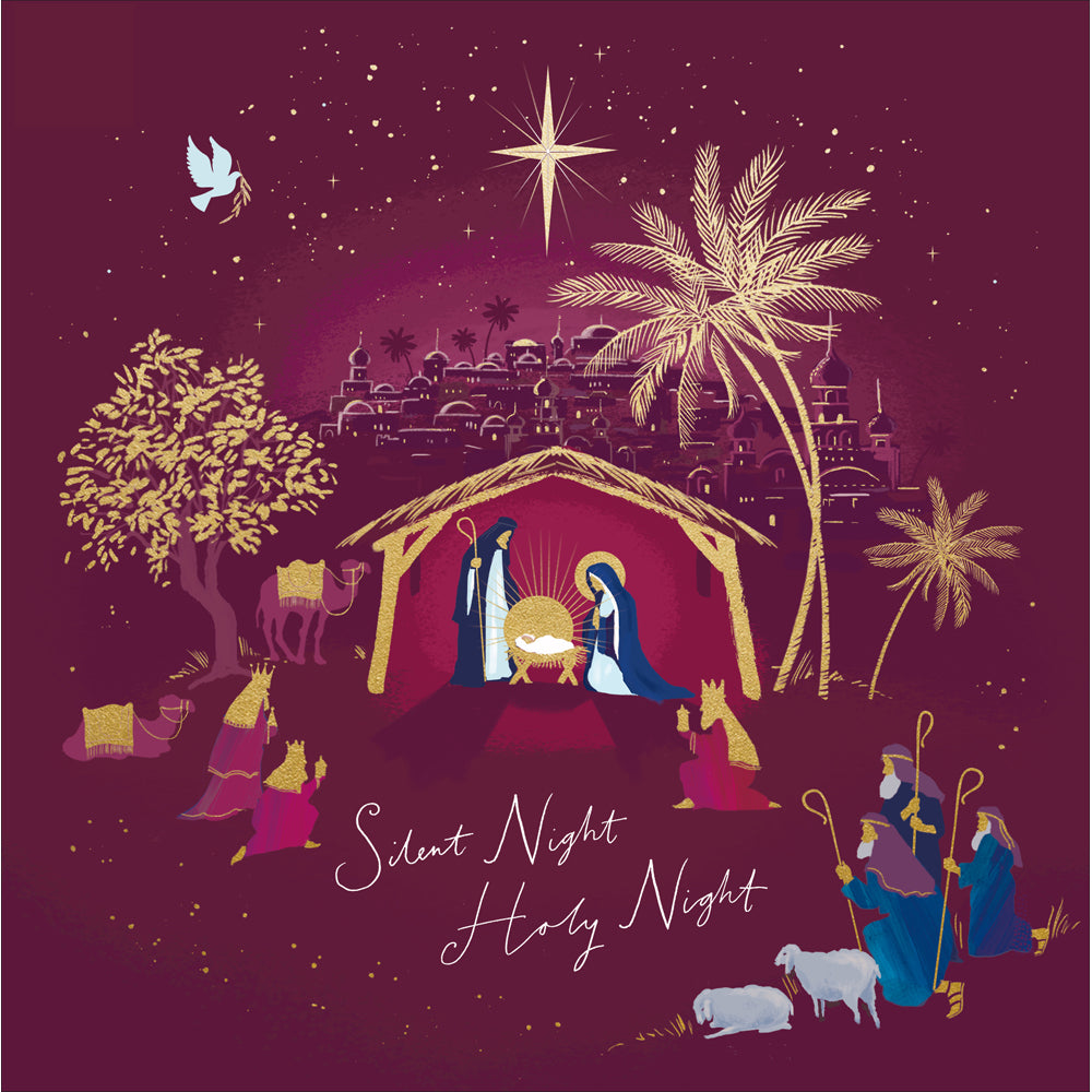 Ruby Nativity Religious Christmas Card by penny black