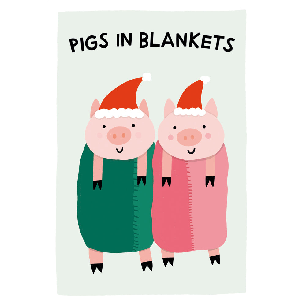 Pigs In Blankets Funny Christmas Card by penny black