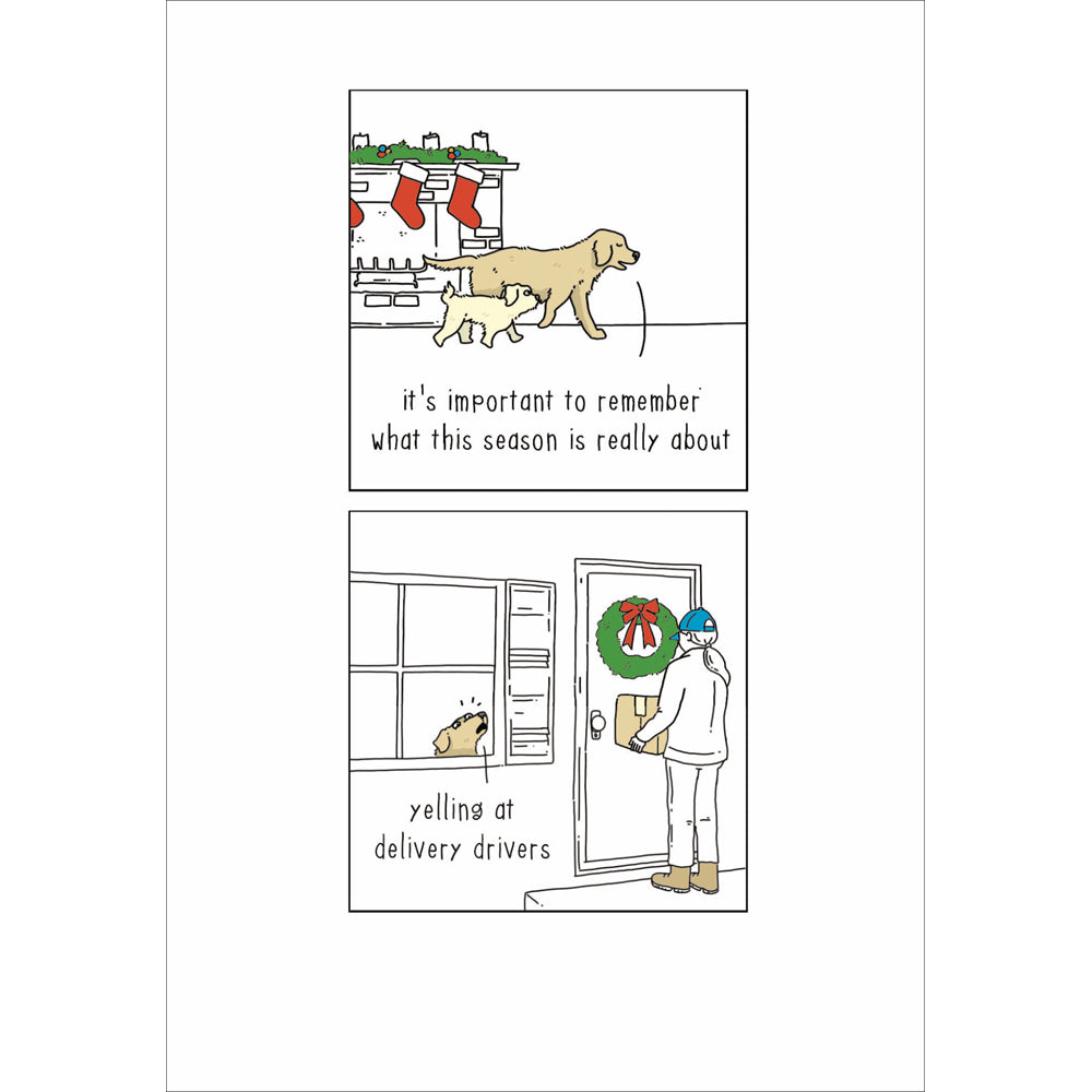 Delivery Drivers Funny Dog Christmas Card by penny black