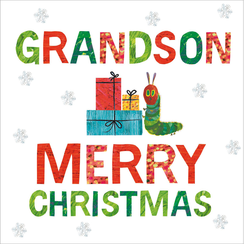 Grandson Gifts Very Hungry Caterpillar Christmas Card by penny black