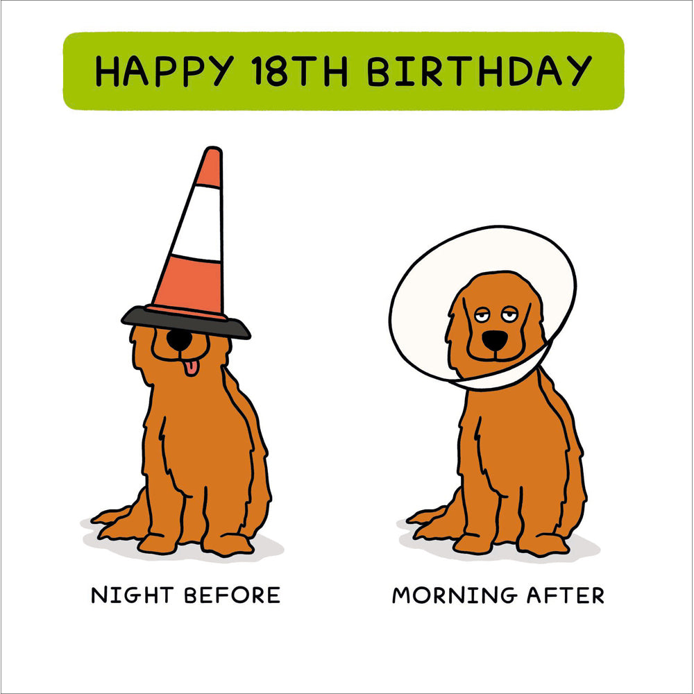 Night Before Morning After 18th Birthday Card Penny Black
