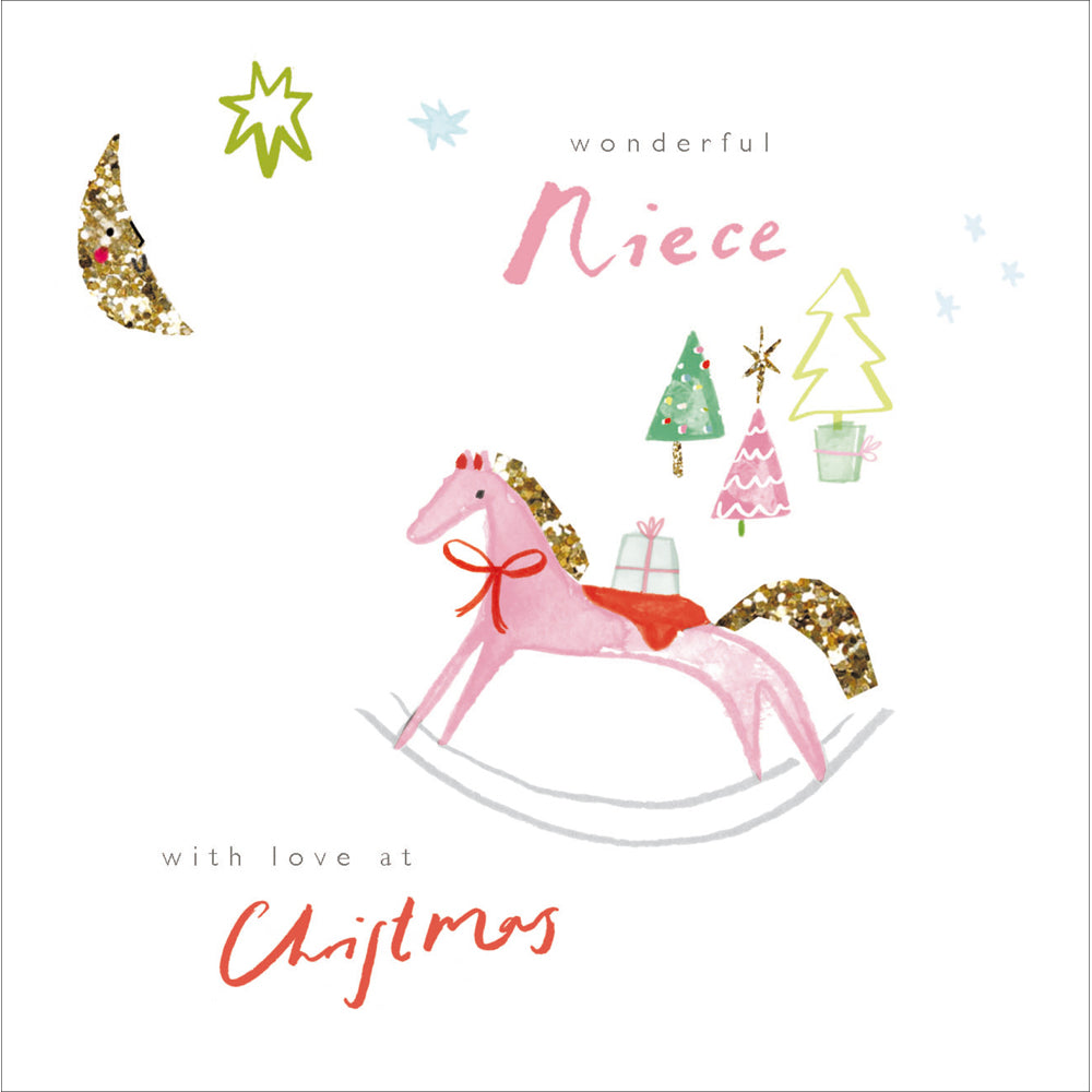 Rocking Horse Niece Christmas Card by penny black