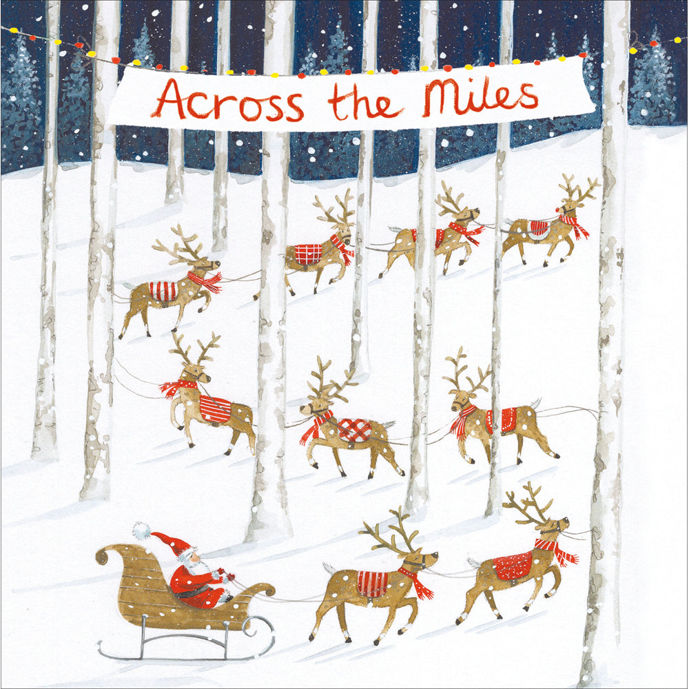 Across the Miles Forest Sleigh Ride Christmas Card by penny black