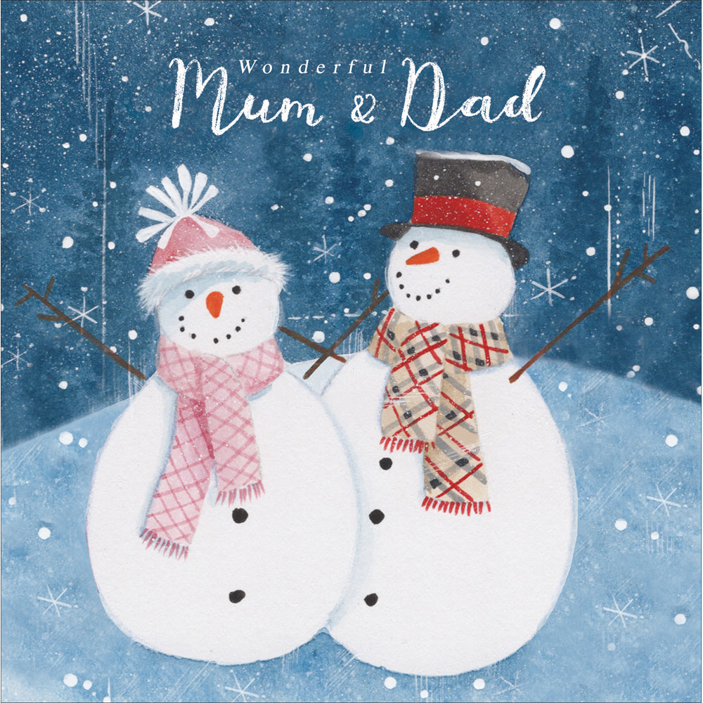 Mum &amp; Dad Snow Couple Christmas Card by penny black