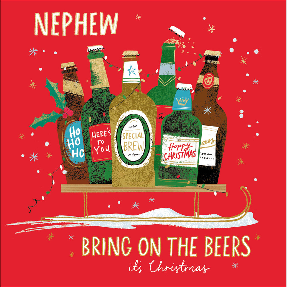 Nephew Beer Sleigh Christmas Card by penny black