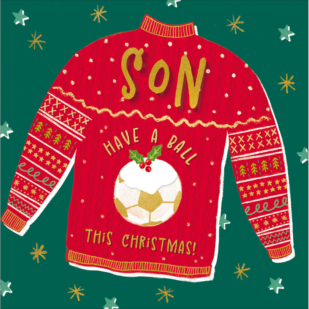 Son Football Jumper Christmas Card by penny black