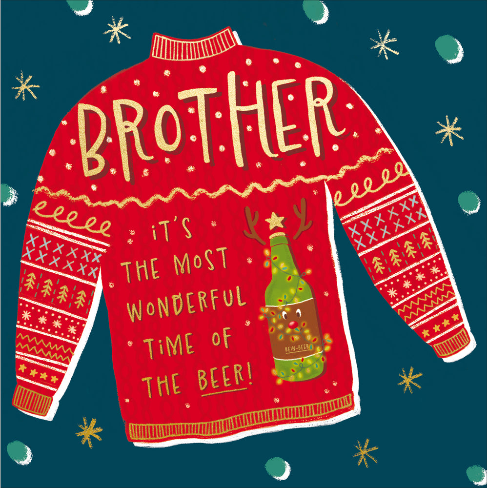 Brother Football Jumper Christmas Card by penny black