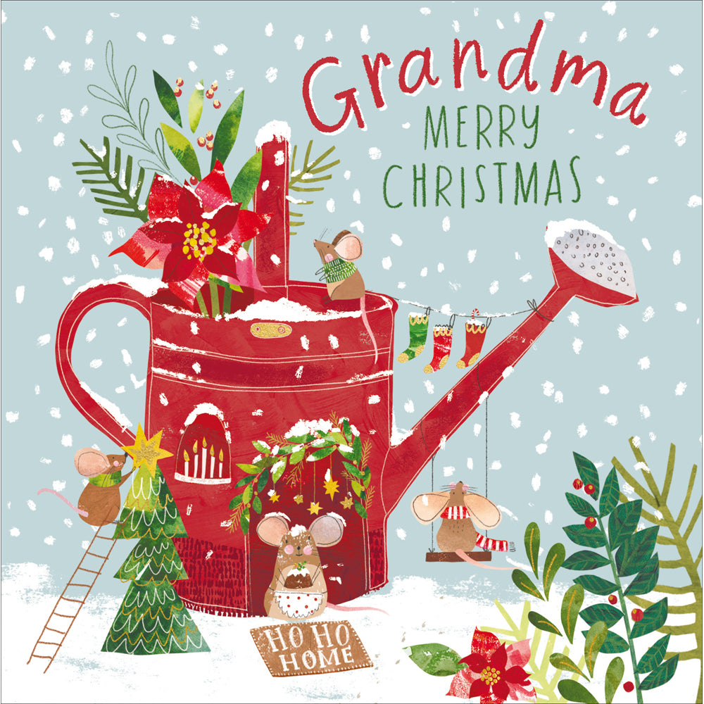 Grandma Garden Watering Can Christmas Card by penny black